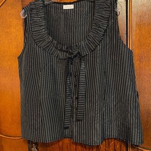 Krista Larson Silk Taffeta pinstripe top OS
